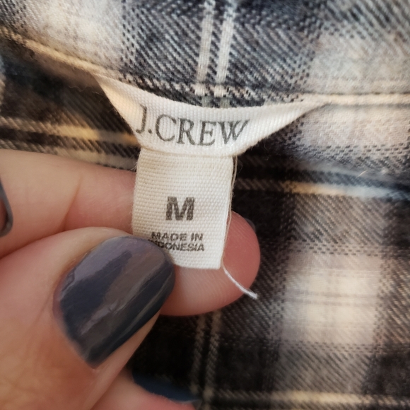 J. Crew black plaid flannel tunic - Picture 2 of 4